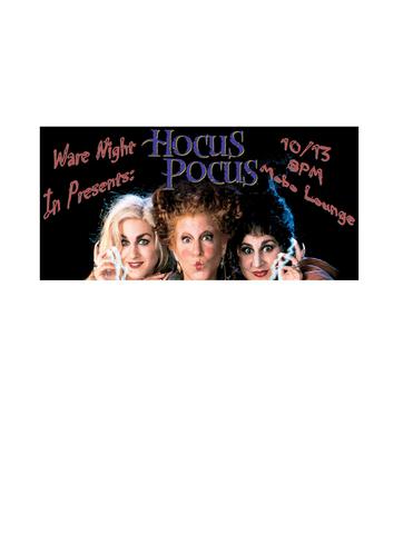 Come to Mobo Lounge Friday 10/13 at 8PM to watch Hocus Pocus and enjoy some early halloween candy! 